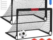 Kids Soccer Goals for Backyard Set - 2 of 4' x 3' Portable Soccer Goal Training Equipment, Pop Up Toddler Soccer Net with Soccer Ball, Soccer Set for Kids and Youth Games, Sports